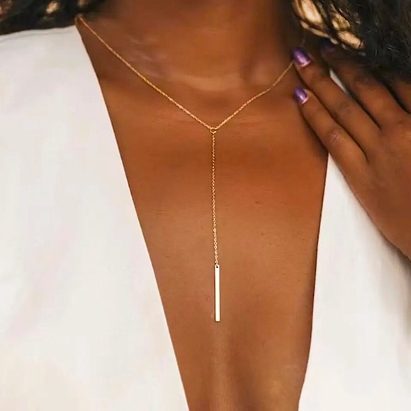 ⚜️𝟯𝟬%𝗢𝗙𝗙 𝗯𝘂𝗻𝗱𝗹𝗲𝘀 𝟯+⚜️ NEW Bar Drop Delicate Stainless Steel Necklace - Picture 4 of 15